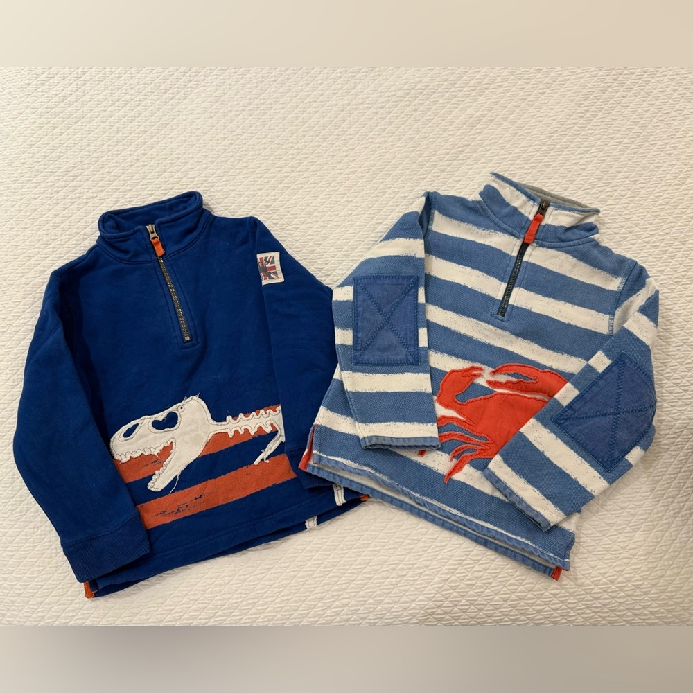 Lot of two toddler boys Mini Boden pullovers